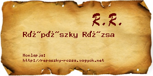 Répászky Rózsa névjegykártya
